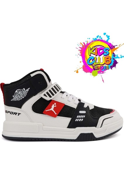 King Uzun Çocuk Sneaker Spor Ayakkabı Siyah - Kırmızı
