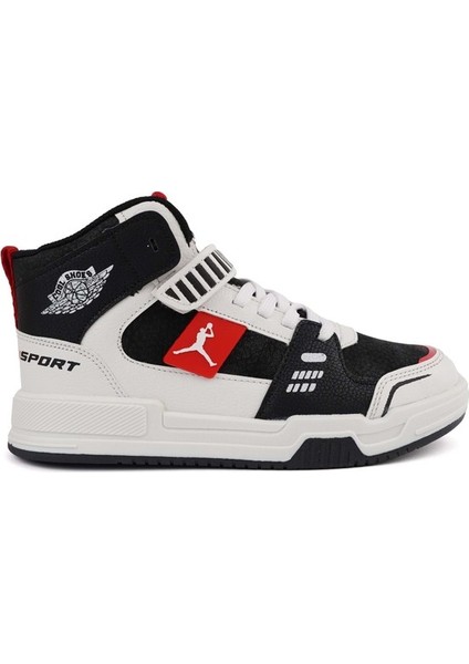 King Uzun Çocuk Sneaker Spor Ayakkabı Siyah - Kırmızı modelleri