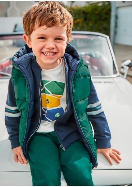 Çift Yüzlü Kapüşonlu Erkek Çocuk Şişme YELEK_MNVS4347 fiyatları