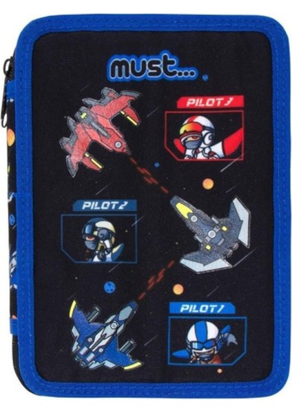 Space Battle Işıklı Okul Çantası + Kalemlik (Içi Dolu) 2'li Set modelleri