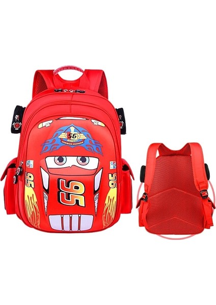 3D Ilkokul Çantası Erkek Büyük Kapasiteli Çocuk Karikatür Araba Sırt Çantası Araba Anaokulu (Yurt Dışından)