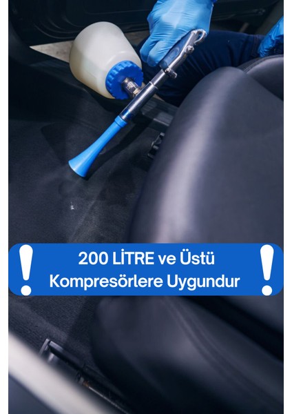 Detay Temizlik Tabancası, Oto Yıkamalar Için Boncuklu Hortum Kılcal Hortum ve Borazan 4 Parça Set