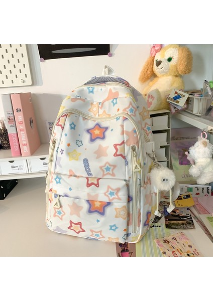 Büyük Kapasiteli ve Güzel Görünümlü Kız Sırt Çantası Sırt Çantası Yıldız Tasarım Trendi (Yurt Dışından)