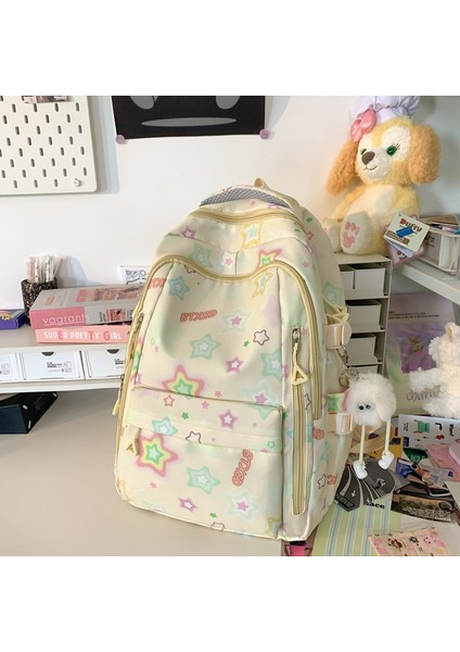 Büyük Kapasiteli ve Güzel Görünümlü Kız Sırt Çantası Sırt Çantası Yıldız Tasarım Trendi (Yurt Dışından)
