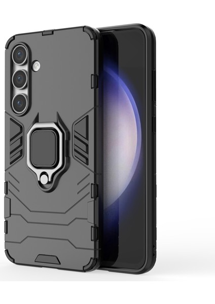 Samsung Galaxy S24 Fe Kılıf Pc+Tpu Kickstand Cep Telefonu Arka Kapak-Siyah (Yurt Dışından)