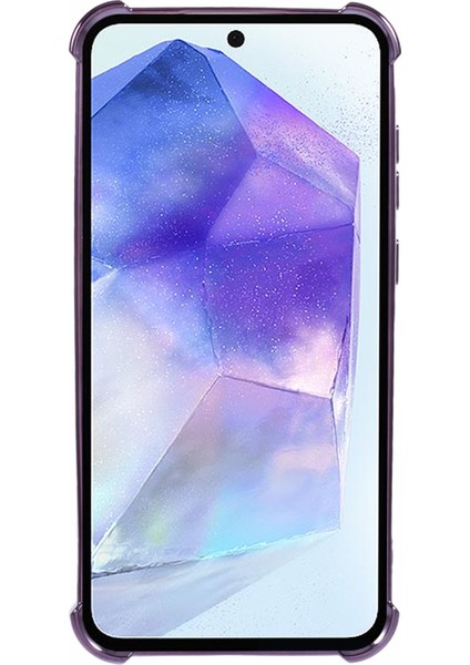 Samsung Galaxy S24 Yan Kalp Desenli Kılıf Kickstand Aynalı Tpu Telefon Kılıfı-Koyu Mor (Yurt Dışından)