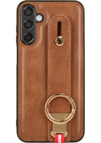 Samsung Galaxy M15 5g Kılıf Şişe Açacağı Bileklik Deri+Pc+Tpu Telefon Kapağı-Kahverengi (Yurt Dışından) modelleri