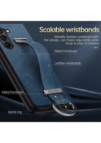 Sulada Moda Serisi Samsung Galaxy Z Fold6 5g Kılıf Askısı Kickstand Deri + Pc Telefon Kapağı-Yeşil (Yurt Dışından)