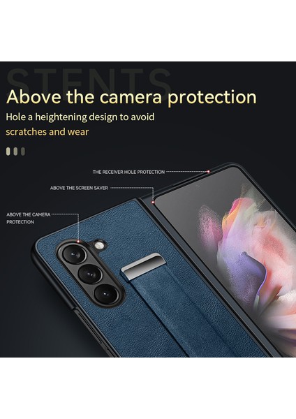 Sulada Moda Serisi Samsung Galaxy Z Fold6 5g Kılıf Askısı Kickstand Deri + Pc Telefon Kapağı-Yeşil (Yurt Dışından)