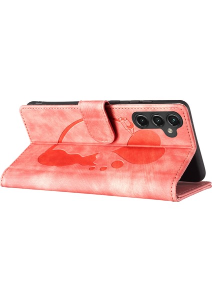 Samsung Galaxy A14 5g/4g Kılıf Kedi Kalp Desenli Pu Deri Flip Telefon Kapağı-Pembe (Yurt Dışından) fiyatları