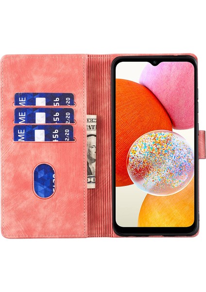 Samsung Galaxy A14 5g/4g Kılıf Kedi Kalp Desenli Pu Deri Flip Telefon Kapağı-Pembe (Yurt Dışından) fırsatları