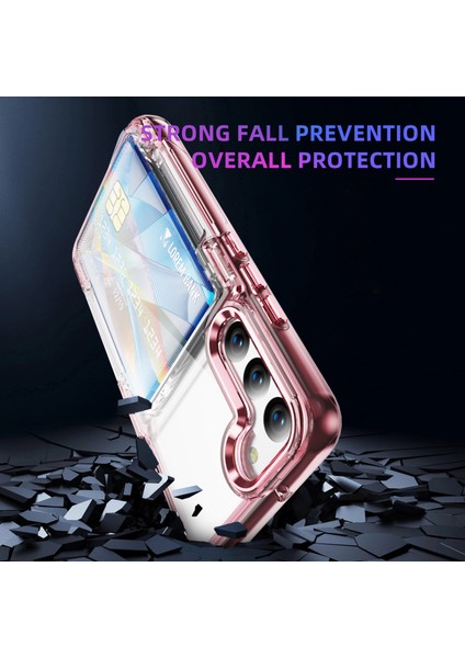 Samsung Galaxy S22+5G Kılıf Kart Tutucu Tpu+Akrilik Telefon Kapağı Kristal Şeffaf-Şeffaf Pembe (Yurt Dışından) fırsatları