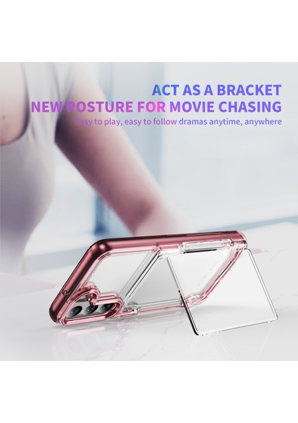 Samsung Galaxy S22+5G Kılıf Kart Tutucu Tpu+Akrilik Telefon Kapağı Kristal Şeffaf-Şeffaf Pembe (Yurt Dışından) indirimleri