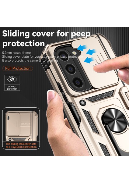 Samsung Galaxy Z Fold6 5g Kılıf Kamera Koruma Pc + Tpu Telefon Kapak Parmak Yüzük Tutucu Kickstand-Altın (Yurt Dışından)