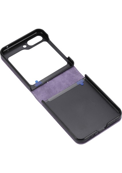 Samsung Galaxy Z Flip6 5g Kılıf Pu Deri Manyetik Kapatma Telefon Kapağı-Mor (Yurt Dışından)