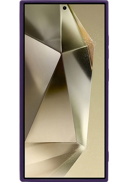 Samsung Galaxy S24 Ultra Kılıf Tpu+Pc Yaratıcı Lens Kickstand Cilt Hissi Telefon Kılıfı (Büyük Delik)-Mor (Yurt Dışından)