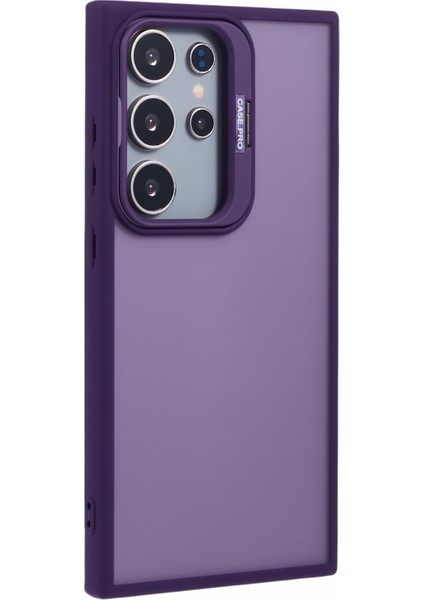 Samsung Galaxy S24 Ultra Kılıf Tpu+Pc Yaratıcı Lens Kickstand Cilt Hissi Telefon Kılıfı (Büyük Delik)-Mor (Yurt Dışından)