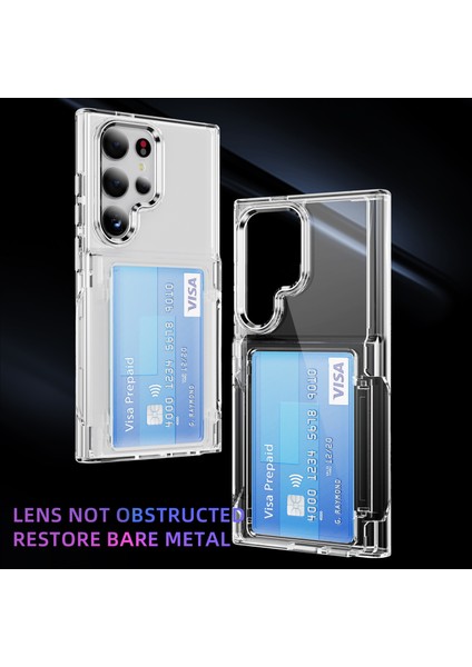 Samsung Galaxy S24 Ultra Kılıf Çizilmez Tpu+Akrilik Telefon Kılıfı Kart Tutucu-Şeffaf (Yurt Dışından) modelleri