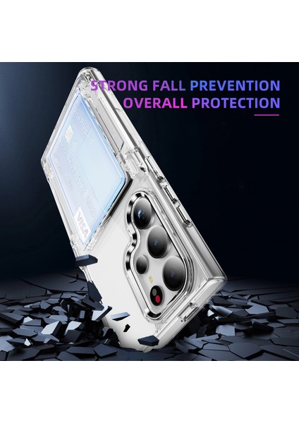 Samsung Galaxy S24 Ultra Kılıf Çizilmez Tpu+Akrilik Telefon Kılıfı Kart Tutucu-Şeffaf (Yurt Dışından) indirimleri