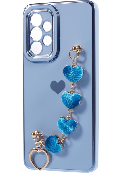 Samsung Galaxy A52 4g/5g Tpu Kılıf Kalp Zincir Askılı, Elektro Kaplama Telefon Kapağı-Mavi (Yurt Dışından) modelleri