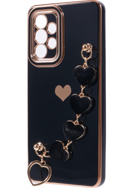 Samsung Galaxy A52 4g/5g Tpu Kılıf Kalp Zincir Askılı,galvanik Telefon Kapağı-Siyah (Yurt Dışından) modelleri