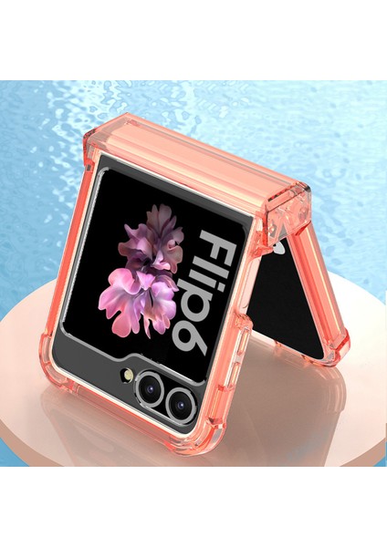 Samsung Galaxy Z Flip6 5g Hava Yastığı Yastık Menteşe Telefon Kılıfları Tpu + Pc Katlanır Telefon Kapağı-Şeffaf Turuncu (Yurt Dışından) fırsatları