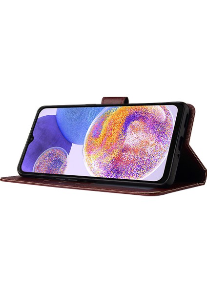 Samsung Galaxy A23 4G/A23 5g (Global Versiyon) Telefon Kılıfı Pu Deri Kapak-Şarap Kırmızı (Yurt Dışından)