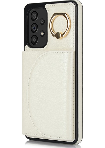 Samsung Galaxy A73 5g Cep Telefonu Kılıfı Rfıd Engelleme Cüzdan Kickstand Kapak-Beyaz (Yurt Dışından)