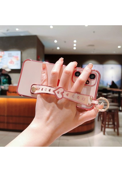 Samsung Galaxy A15 4g/5g Kılıf Için Aşk Kalp Desenli Tpu Telefon Kapak Bileklik Kickstand Tutucu-Pembe (Yurt Dışından) fırsatları