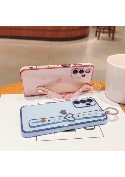 Samsung Galaxy A15 4g/5g Kılıf Için Aşk Kalp Desenli Tpu Telefon Kapak Bileklik Kickstand Tutucu-Pembe (Yurt Dışından) indirimleri
