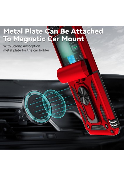 Samsung Galaxy Z Flip6 5g Kılıf Lens Koruma Pc Tpu Telefon Kapağı Düşmeyi Önleyici Halka Tutucu-Kırmızı (Yurt Dışından) modelleri