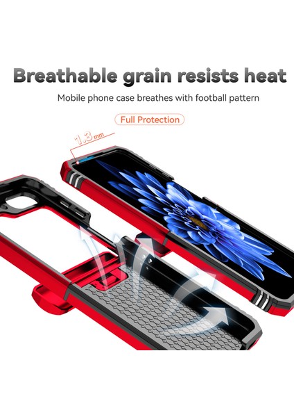 Samsung Galaxy Z Flip6 5g Kılıf Lens Koruma Pc Tpu Telefon Kapağı Düşmeyi Önleyici Halka Tutucu-Kırmızı (Yurt Dışından) indirimleri