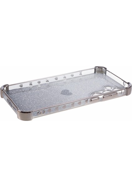 Samsung Galaxy S24 Tpu Kapak Galvanik Glitter Damla Koruma Cep Telefonu Kılıfı-Gri (Yurt Dışından)