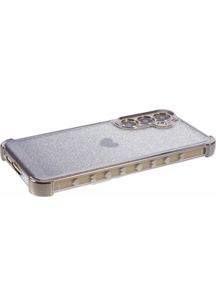 Samsung Galaxy S24 Tpu Kapak Galvanik Glitter Damla Koruma Cep Telefonu Kılıfı-Gri (Yurt Dışından)