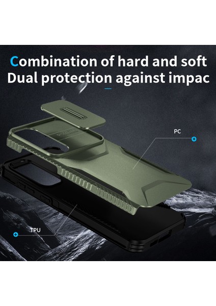 Samsung Galaxy A55 5g Kılıf Slayt Lens Kapağı Tasarımı Tpu+Pc Telefon Koruyucu-Yeşil (Yurt Dışından) indirimleri