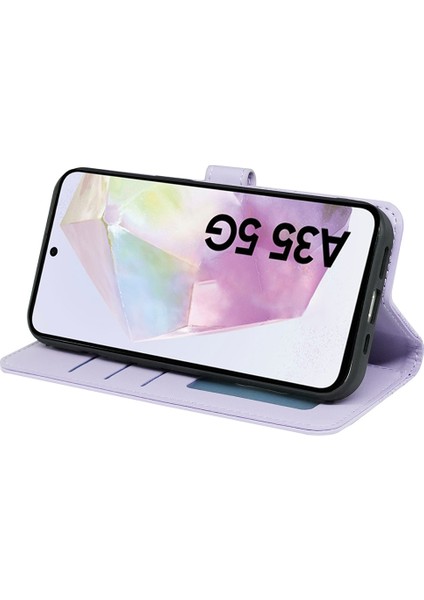 Samsung Galaxy A35 5g Kılıf Cüzdan Pu Deri Standlı Telefon Kapağı-Mor (Yurt Dışından) fırsatları