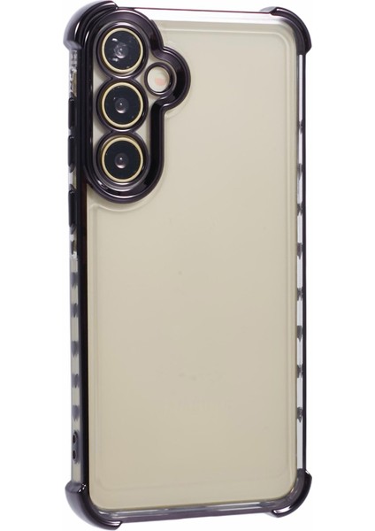 Samsung Galaxy A35 5g Tpu Kılıf Kalp Desenli Kenar Galvanik Telefon Kapağı-Siyah (Yurt Dışından)