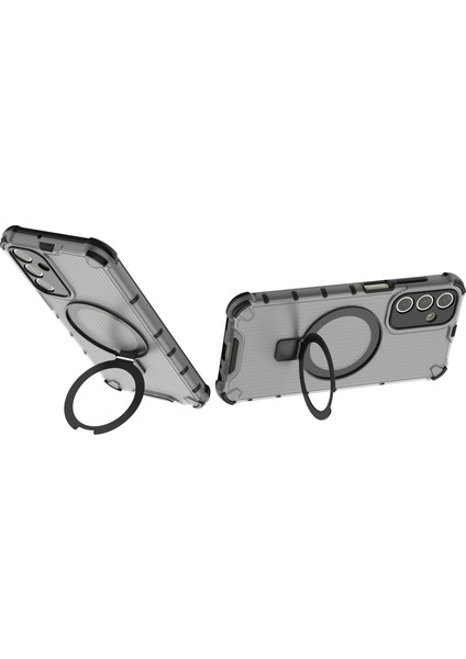 Samsung Galaxy A15 4G/A15 5g Kılıf Manyetik Kickstand Şerit Tasarım Pc+Tpu Telefon Kapağı-Gri (Yurt Dışından) modelleri