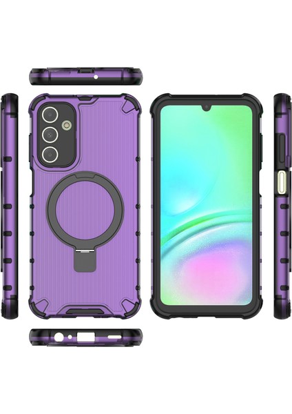 Samsung Galaxy A15 4G/A15 5g Kılıf Manyetik Kickstand Şerit Tasarım Pc+Tpu Telefon Kapağı-Mor (Yurt Dışından) indirimleri