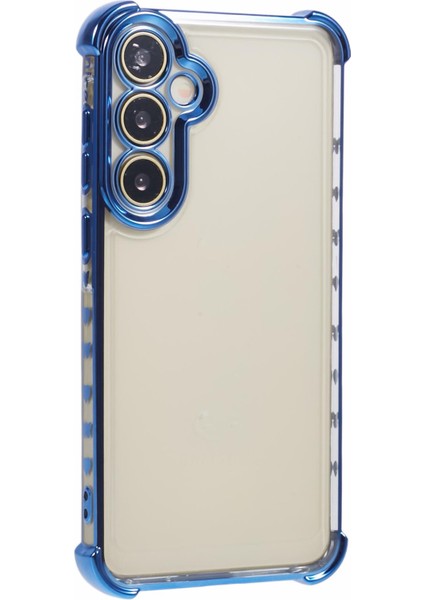 Samsung Galaxy A35 5g Tpu Kılıf Kalp Desenli Kenar Galvanik Telefon Kapağı-Mavi (Yurt Dışından)