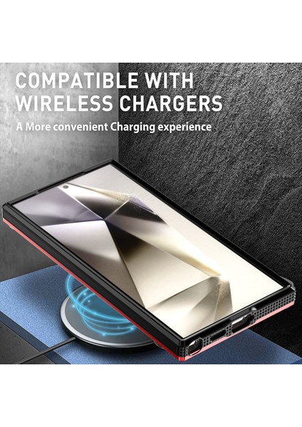 Samsung Galaxy S24 Ultra Kickstand Kılıf Tpu+Pc Telefon Kılıfı Magsafe-Siyah ile Uyumlu (Yurt Dışından) modelleri