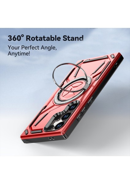 Samsung Galaxy S24 Ultra Kickstand Kılıf Tpu+Pc Telefon Kılıfı Magsafe-Siyah ile Uyumlu (Yurt Dışından) fırsatları