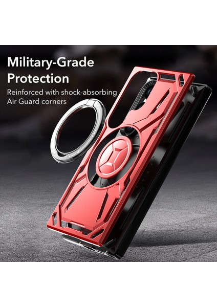 Samsung Galaxy S24 Ultra Kickstand Kılıf Tpu+Pc Telefon Kılıfı Magsafe-Siyah ile Uyumlu (Yurt Dışından) indirimleri