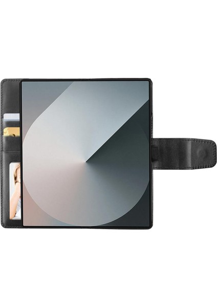 Hanman Mill Serisi Kapak Çevirin Samsung Galaxy Z Fold6 5g Cüzdan Telefon Kılıfı Pu Deri Standı Kabuk-Siyah (Yurt Dışından)