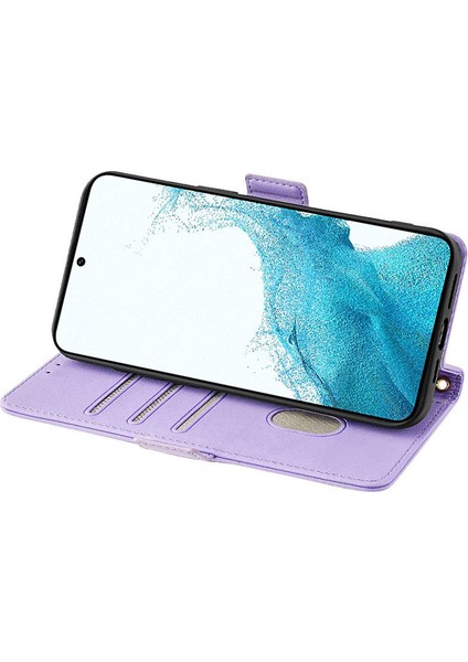 Samsung Galaxy M54 5g Telefon Kılıfı Rfıd Engelleme Cüzdan Kılıfı Bilek Kayışlı-Mor (Yurt Dışından) modelleri