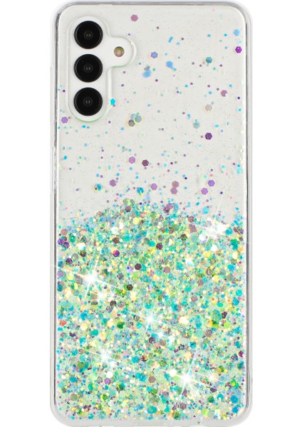 Samsung Galaxy A35 5g Karanlıkta Glow Telefon Kılıfı Epoksi Tpu Glitter Sparkle Kapak-Yeşil (Yurt Dışından)