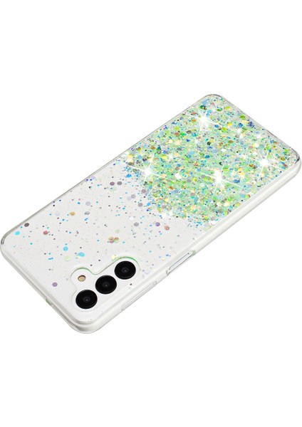 Samsung Galaxy A35 5g Karanlıkta Glow Telefon Kılıfı Epoksi Tpu Glitter Sparkle Kapak-Yeşil (Yurt Dışından)