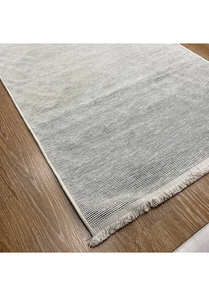 Beyaz Çizgisel Desenli Halı - Soft & Modern Salon Halısı - Hoom Rugs Retro 6203