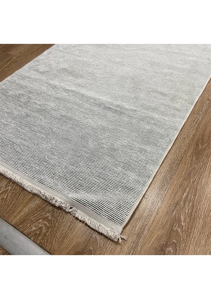 Beyaz Çizgisel Desenli Halı - Soft & Modern Salon Halısı - Hoom Rugs Retro 6203