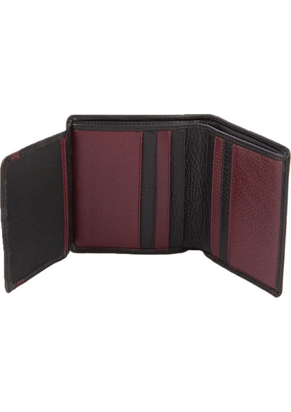 Deri Erkek Cüzdan Siyah-Bordo C162-15 fırsatları
